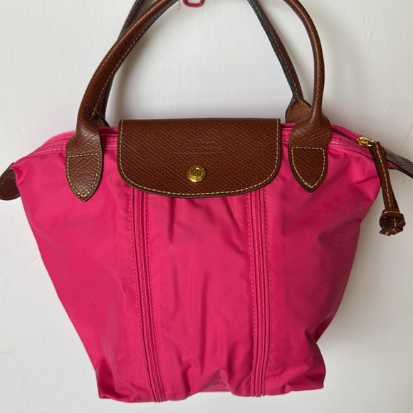 Longchamp Le Pliage Women’s Pink & Navy Two-Tone Expandable Tote Bag - Picture 1 of 14